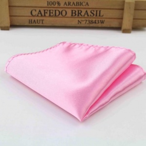 Boys Light Pink Satin Pocket Square Handkerchief